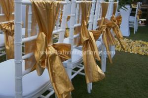 white tiffany with gold sash 