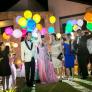 Balloon release wedding party