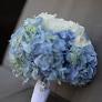 blue hydrangea round bouquet 