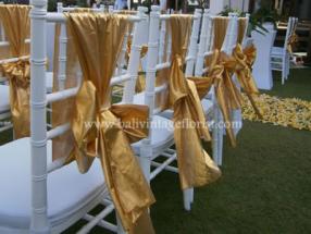 white tiffany with gold sash 