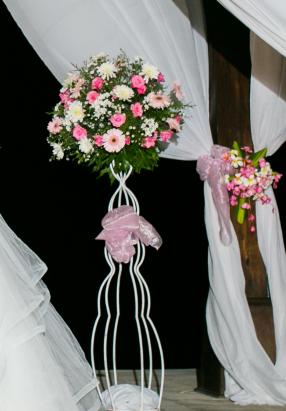 standing flower white iron stand